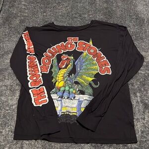 NWOT Boys Vintage Style The Rolling Stones Long Sleeve Shirt, Size Small